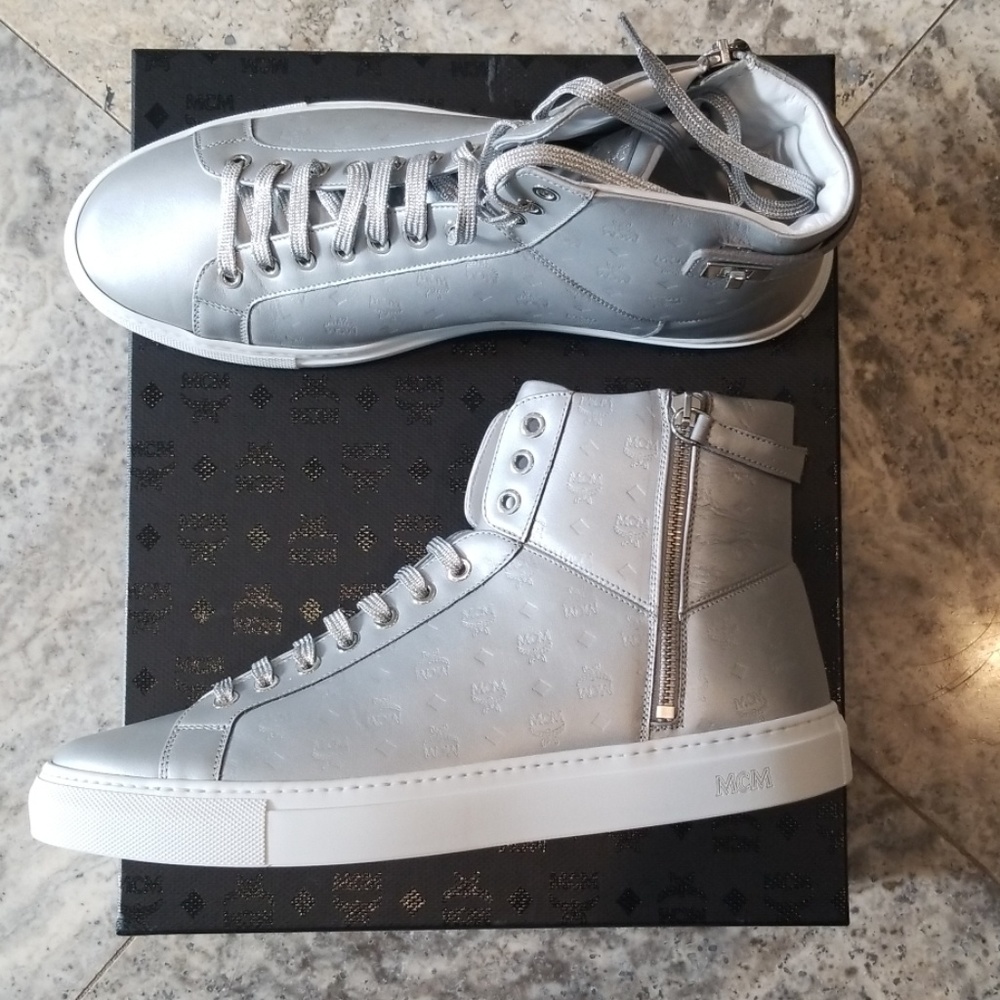 🔥GENUINE MCM VISETOS HIGH-TOP SNEAKERS - Picture 6 of 8